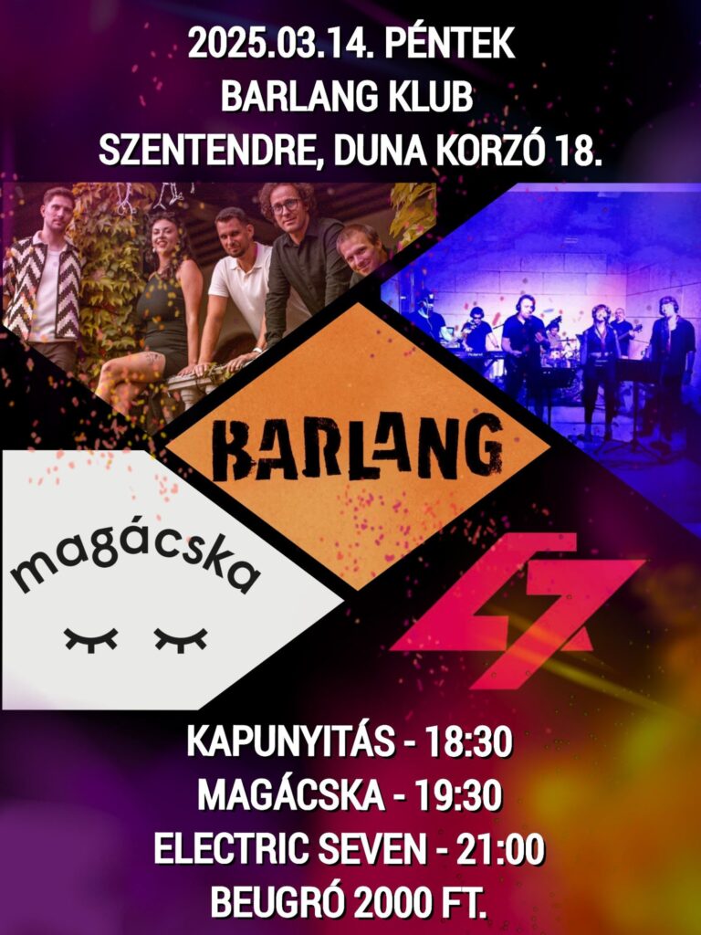 Kiemelt kép a Szentendrei Barlang-Ászok, Magácska & Electric Seven // Barlang című eseményhez