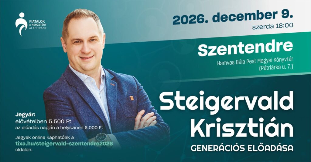 Kiemelt kép a Steigervald Krisztián generációs előadása Szentendrén című eseményhez